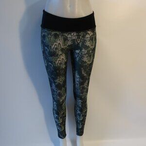 Womens Prism Sport Black, Green Snake Print Activewear Leggings M